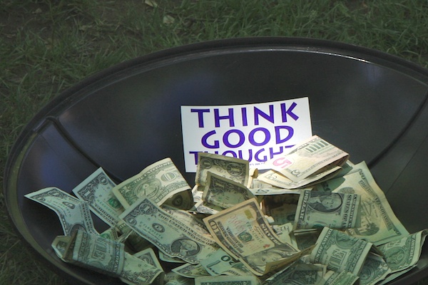 bowl of money Think good Thoughts